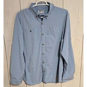 33000ft XL Men Button Shirt Long Sleeve Air-Hole Tech UV Protection Blue NEW